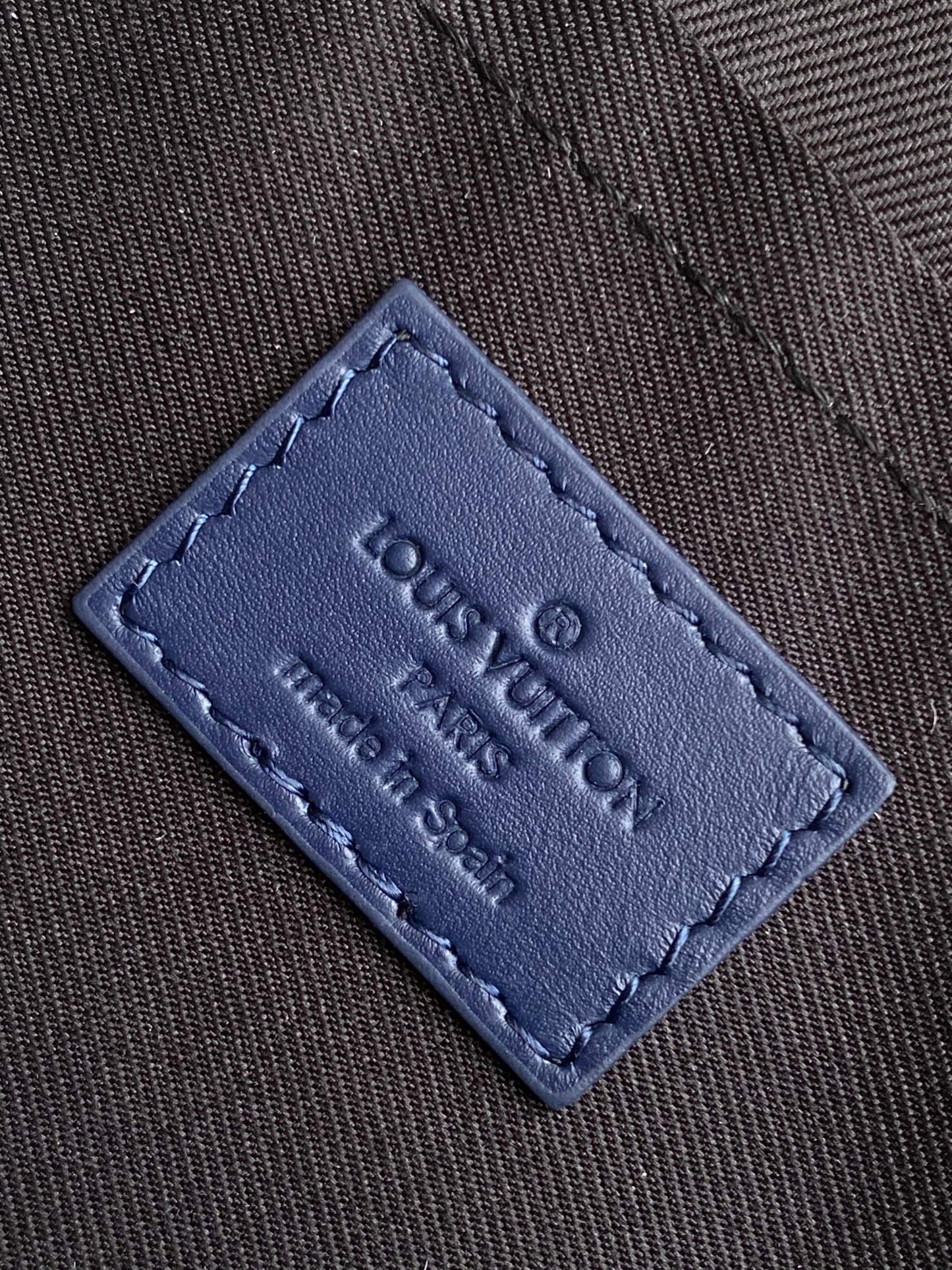 Louis Vuitton Blue Embossed Pattern Leather Crossbody Bag with Buckle