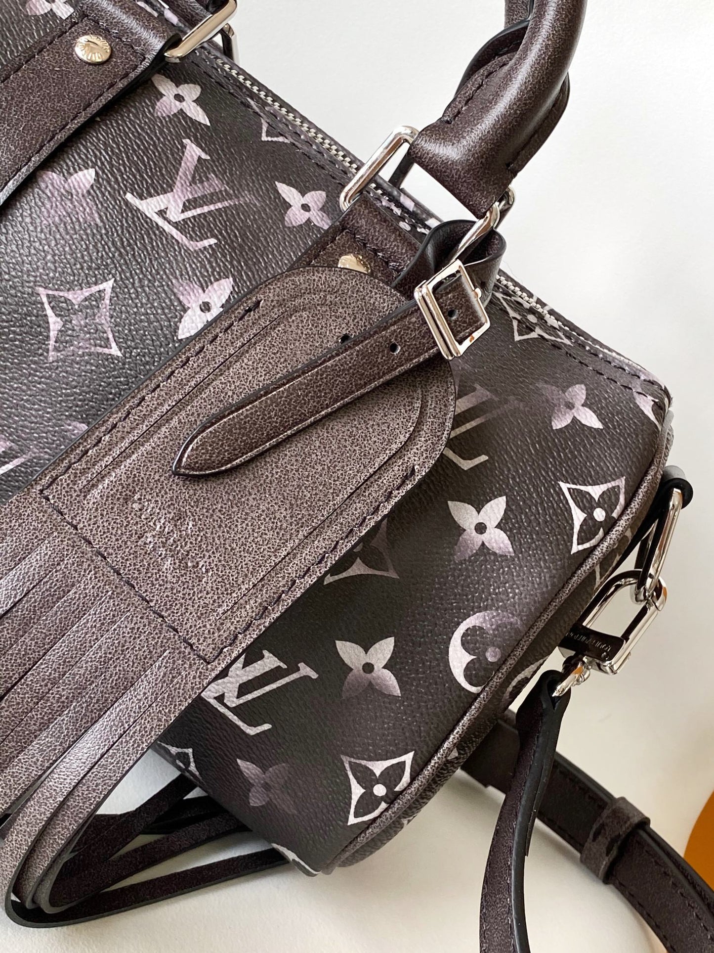 Louis Vuitton Charcoal Gray Monogram Canvas Duffle Bag with Fringe Strap