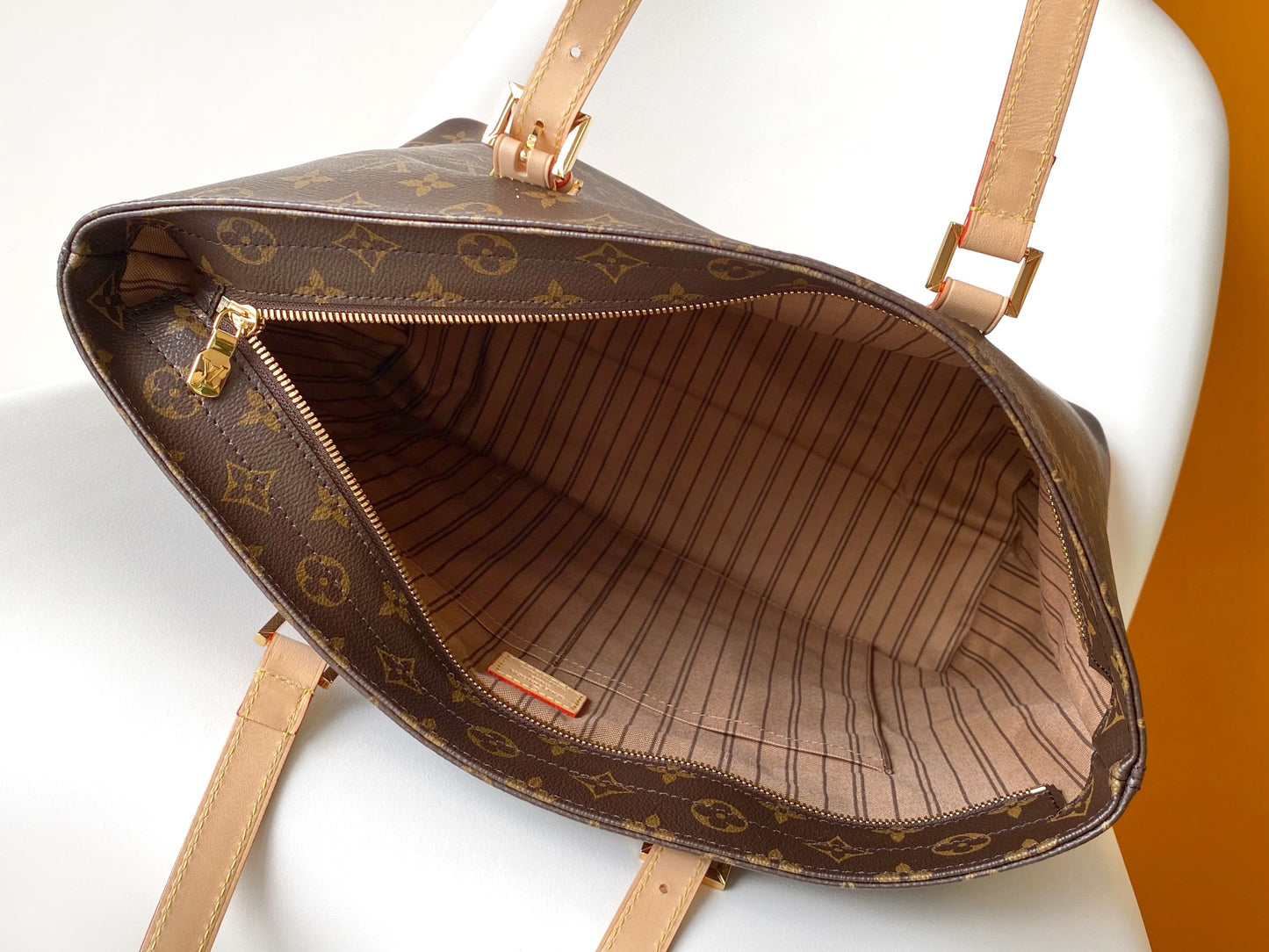 Louis Vuitton Classic Brown Monogram Pattern Canvas Tote Bag for Women