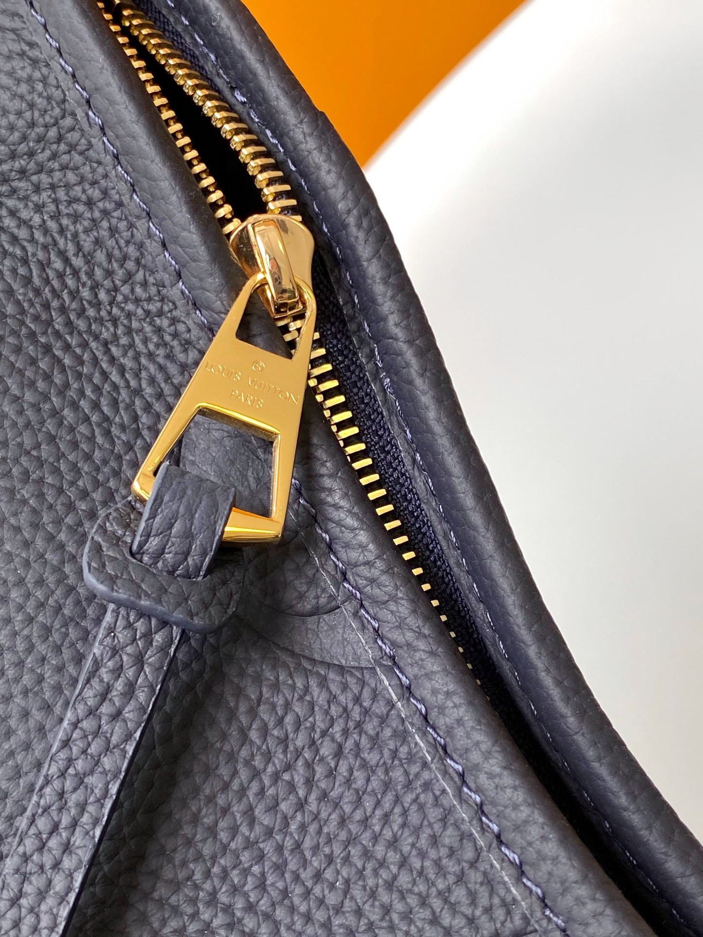Louis Vuitton Navy Blue Embossed Monogram Leather Shoulder Hobo Bag