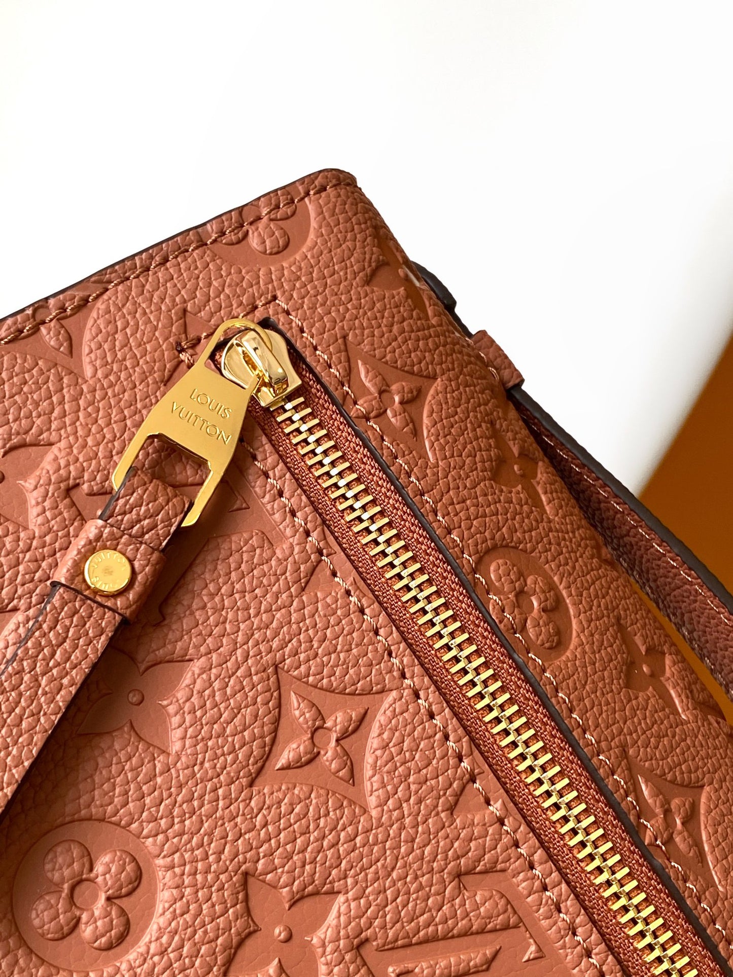 Louis Vuitton Brown Embossed Monogram Leather Crossbody Satchel Bag