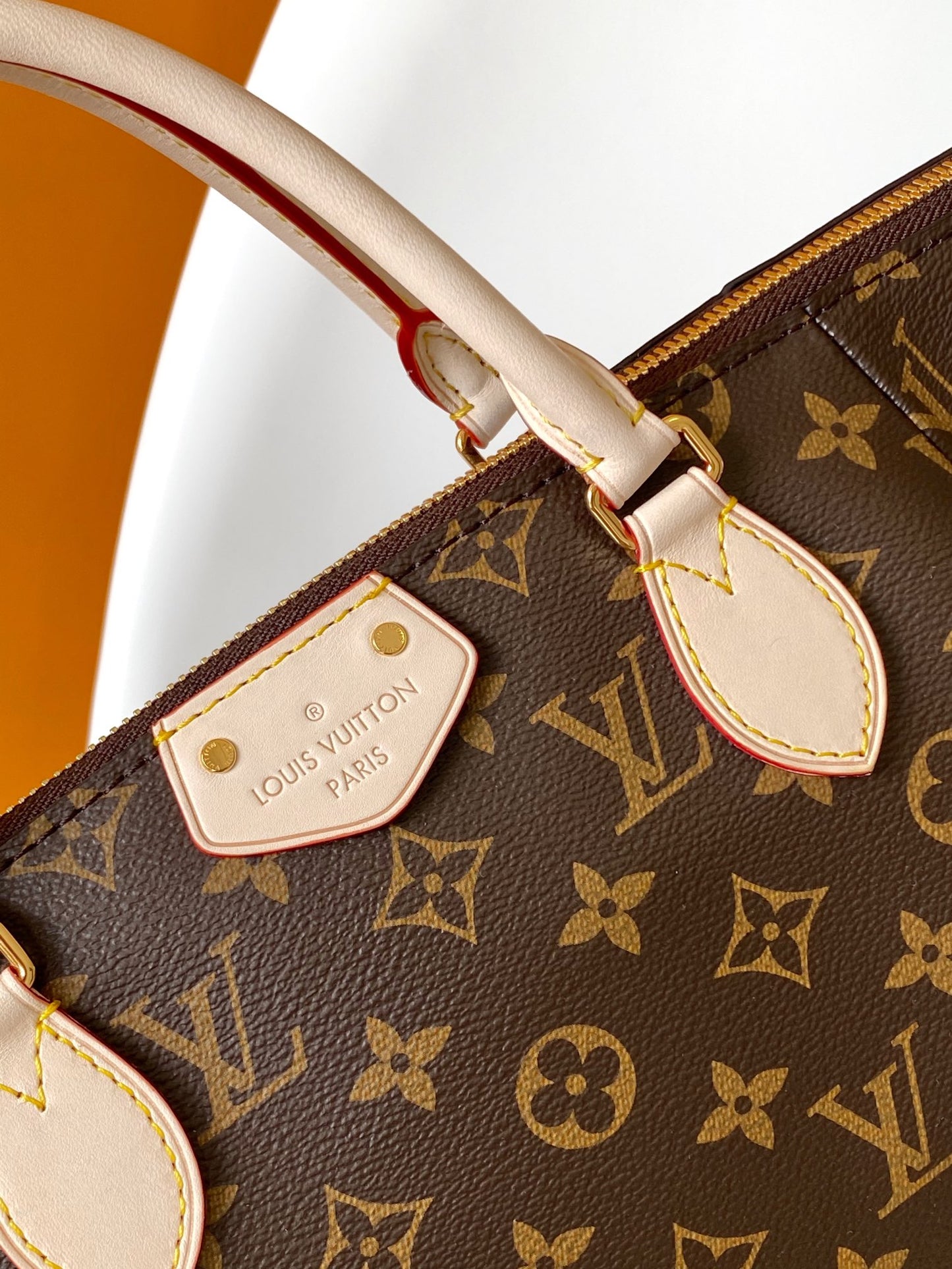 Louis Vuitton Classic Brown Monogram Canvas Shoulder Bag with Leather Handles