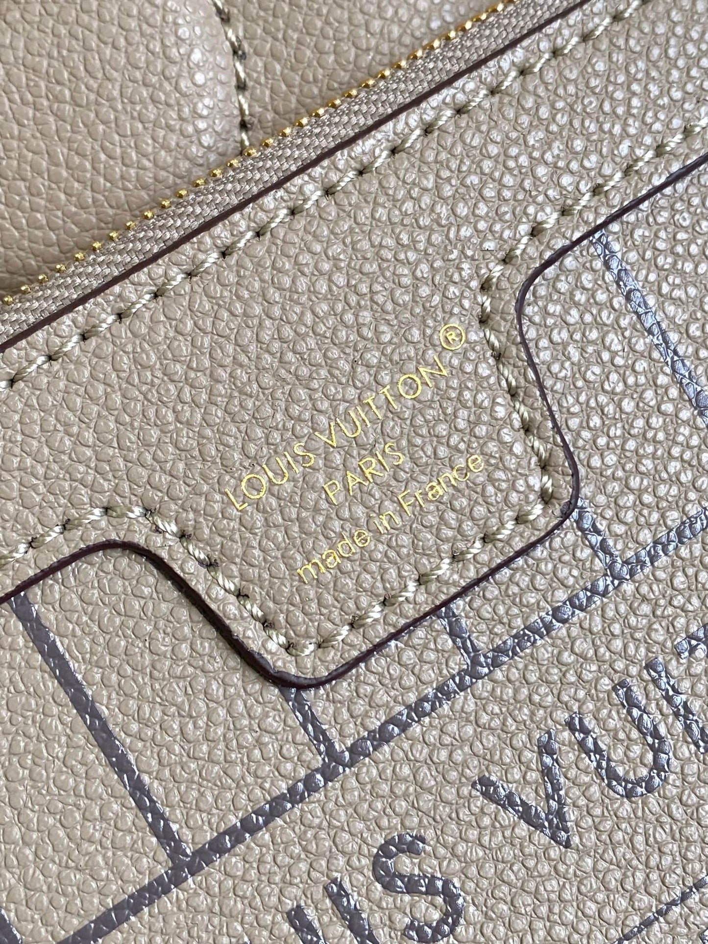 Louis Vuitton Classic Taupe Leather Bucket Bag with Top Handle and Strap