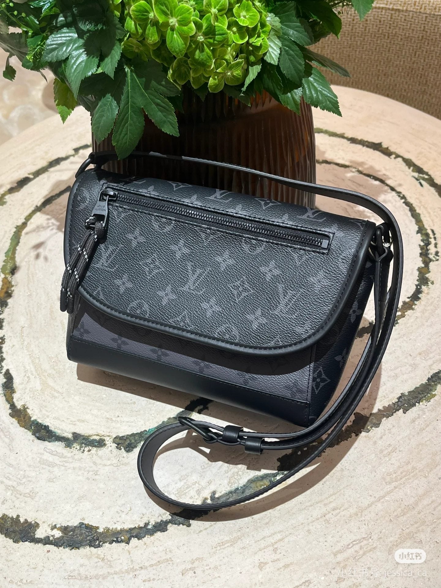 Louis Vuitton Men's Luxury Dark Grey Monogram Canvas Crossbody Messenger Bag