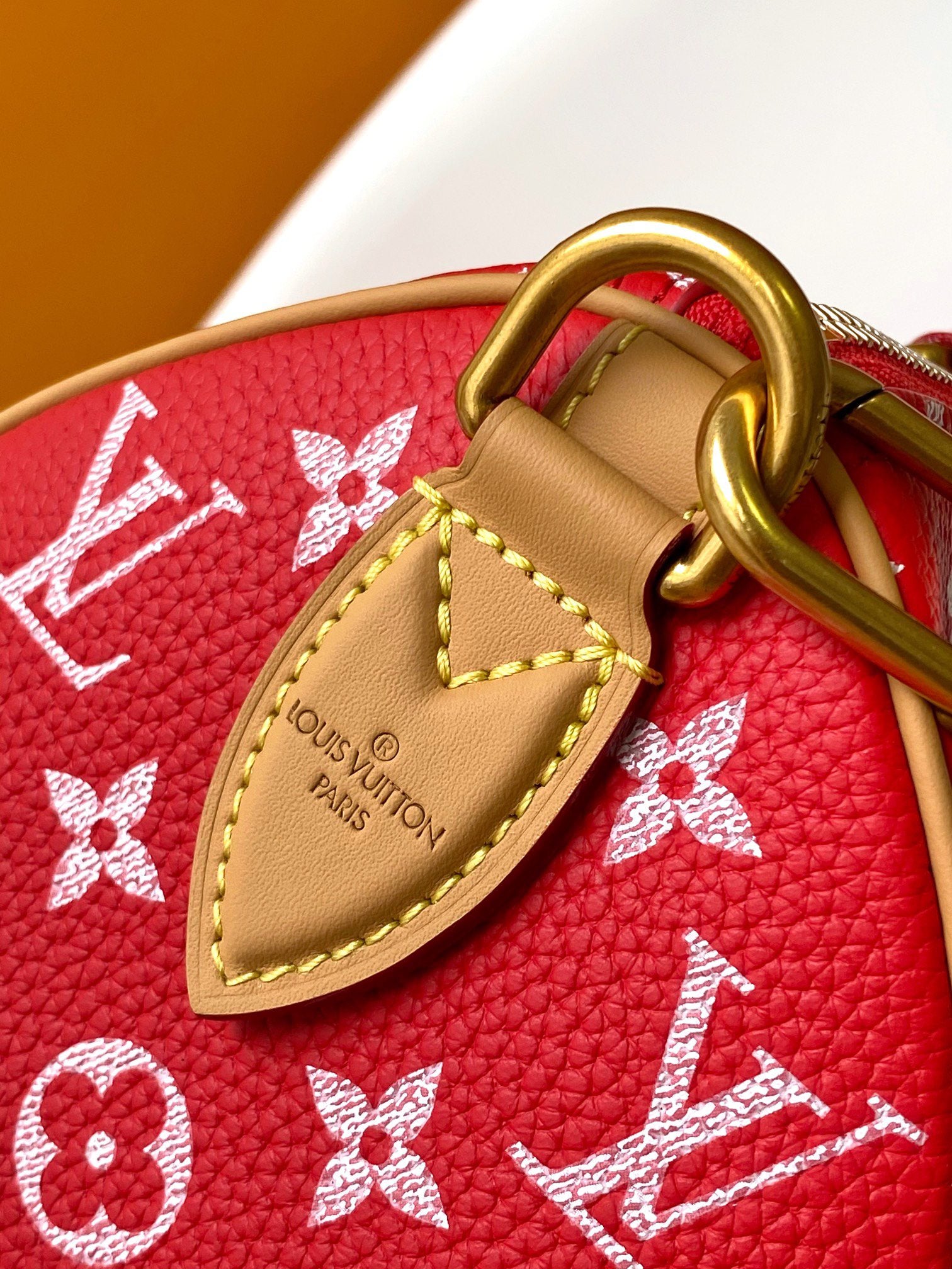 Louis Vuitton Red Monogram Canvas Top-Handle Handbag with Removable Strap