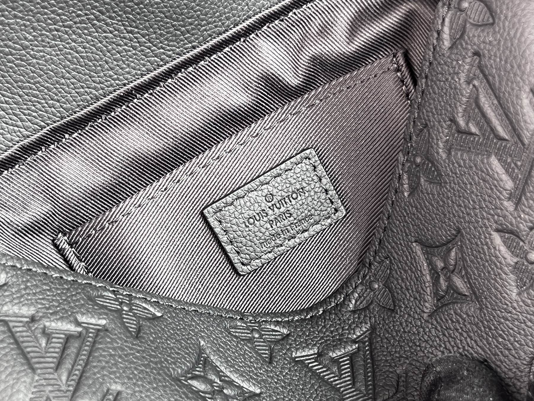 Louis Vuitton Black Embossed Monogram Leather Crossbody Bag with Adjustable Strap