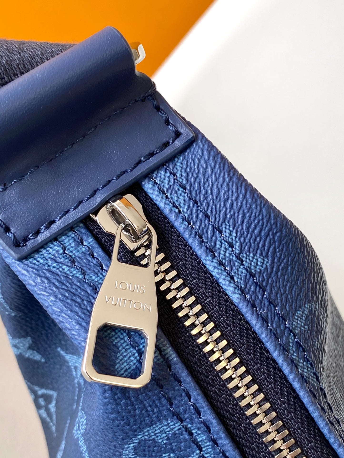 Louis Vuitton Blue Monogram Crescent Crossbody Sling Bag with Strap