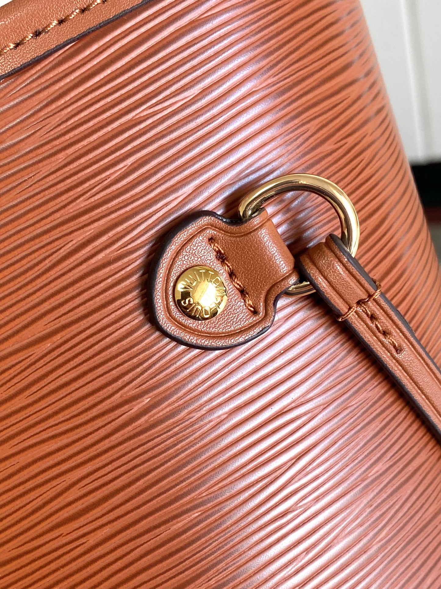 Louis Vuitton Classic Brown Textured Leather Tote Bag with Side Straps