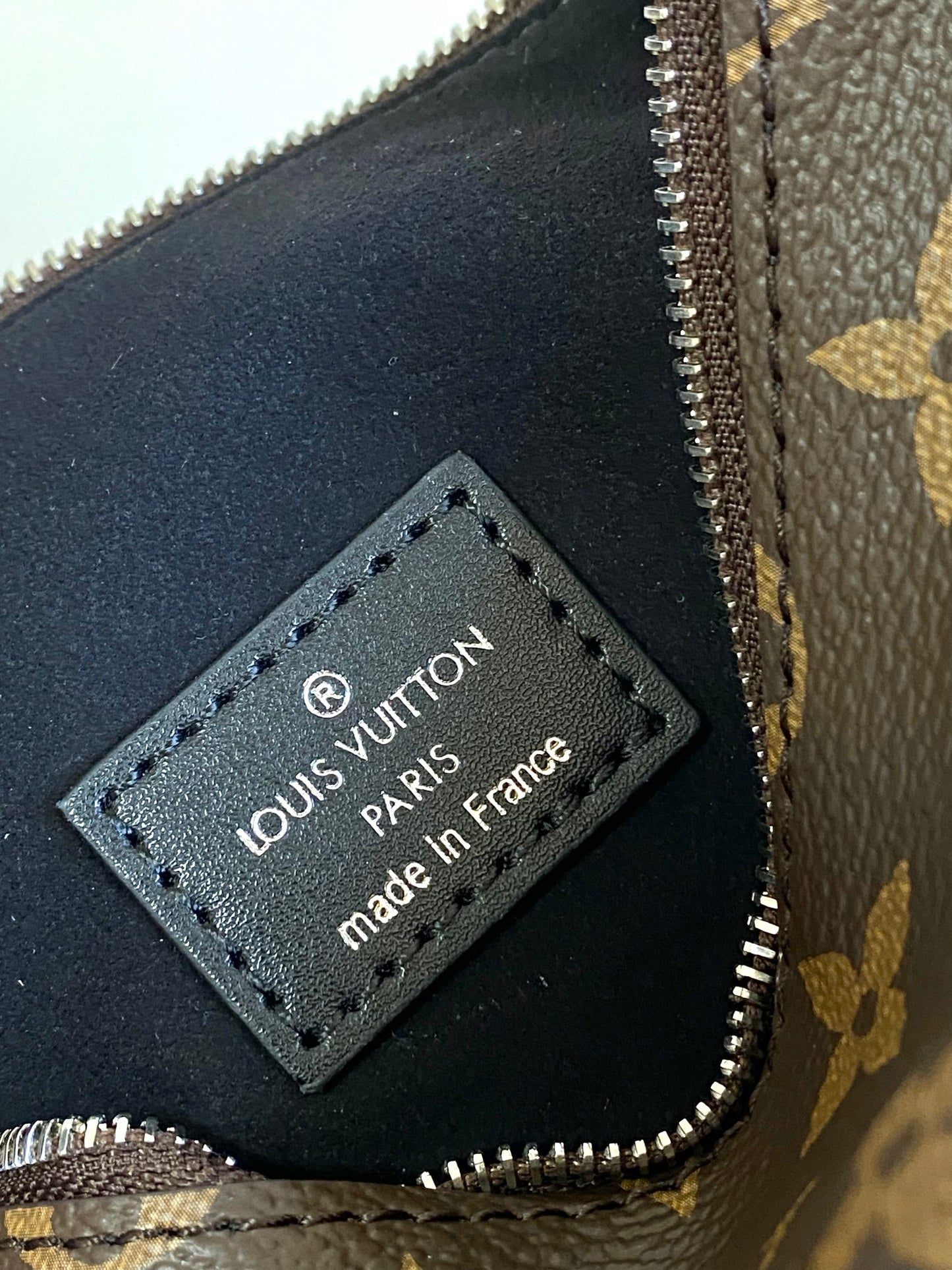Louis Vuitton Classic Black Faux Leather Shoulder Tote Bag with Side Drawstrings