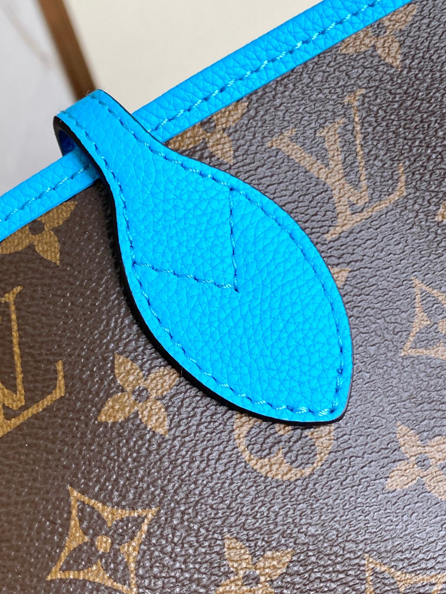 Louis Vuitton Blue Striped Canvas Tote Bag with Detachable Shoulder Strap