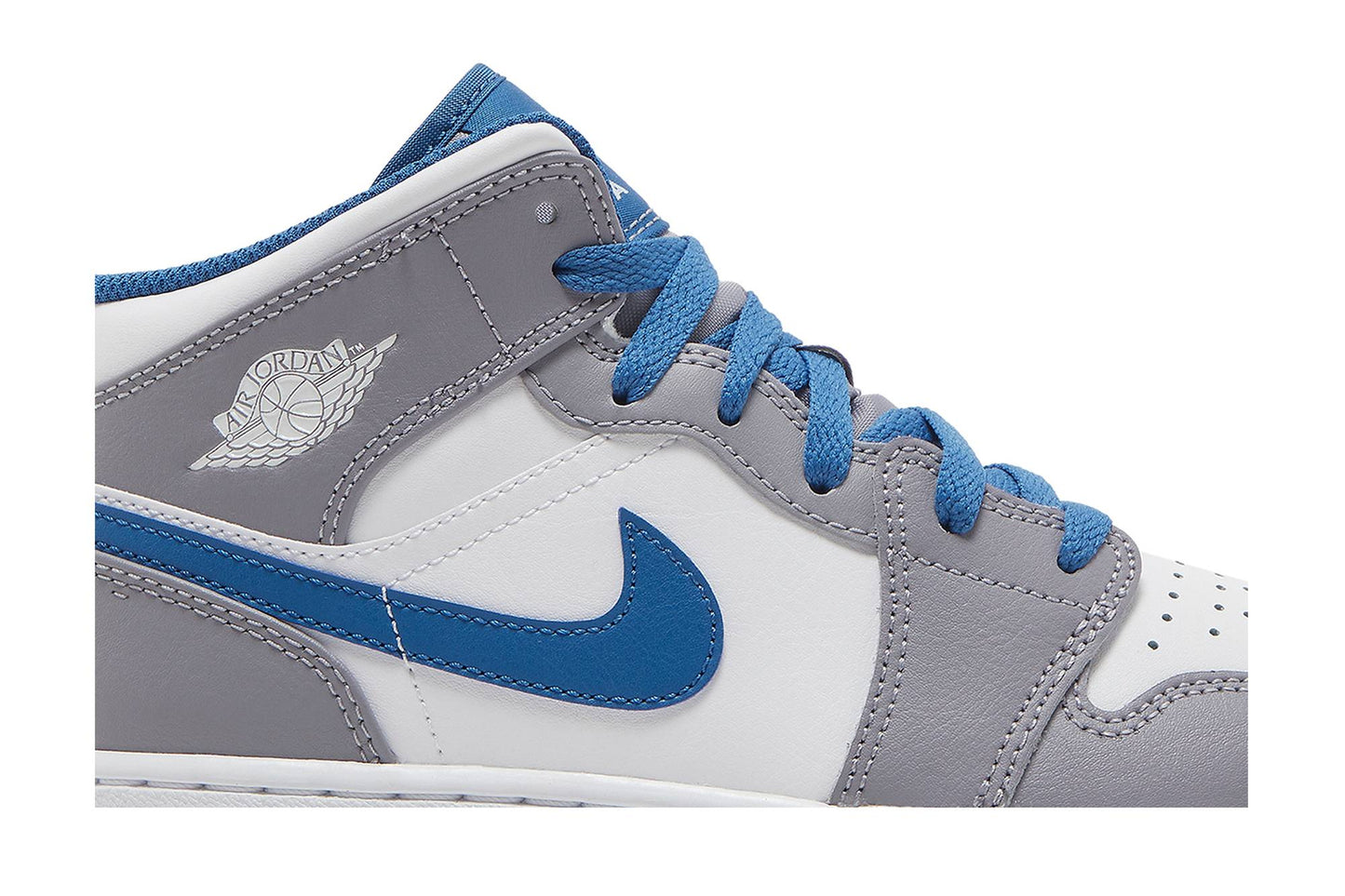 ( Grade School ) Air Jordan 1 Mid ‘Cement True Blue’ DQ8423-014