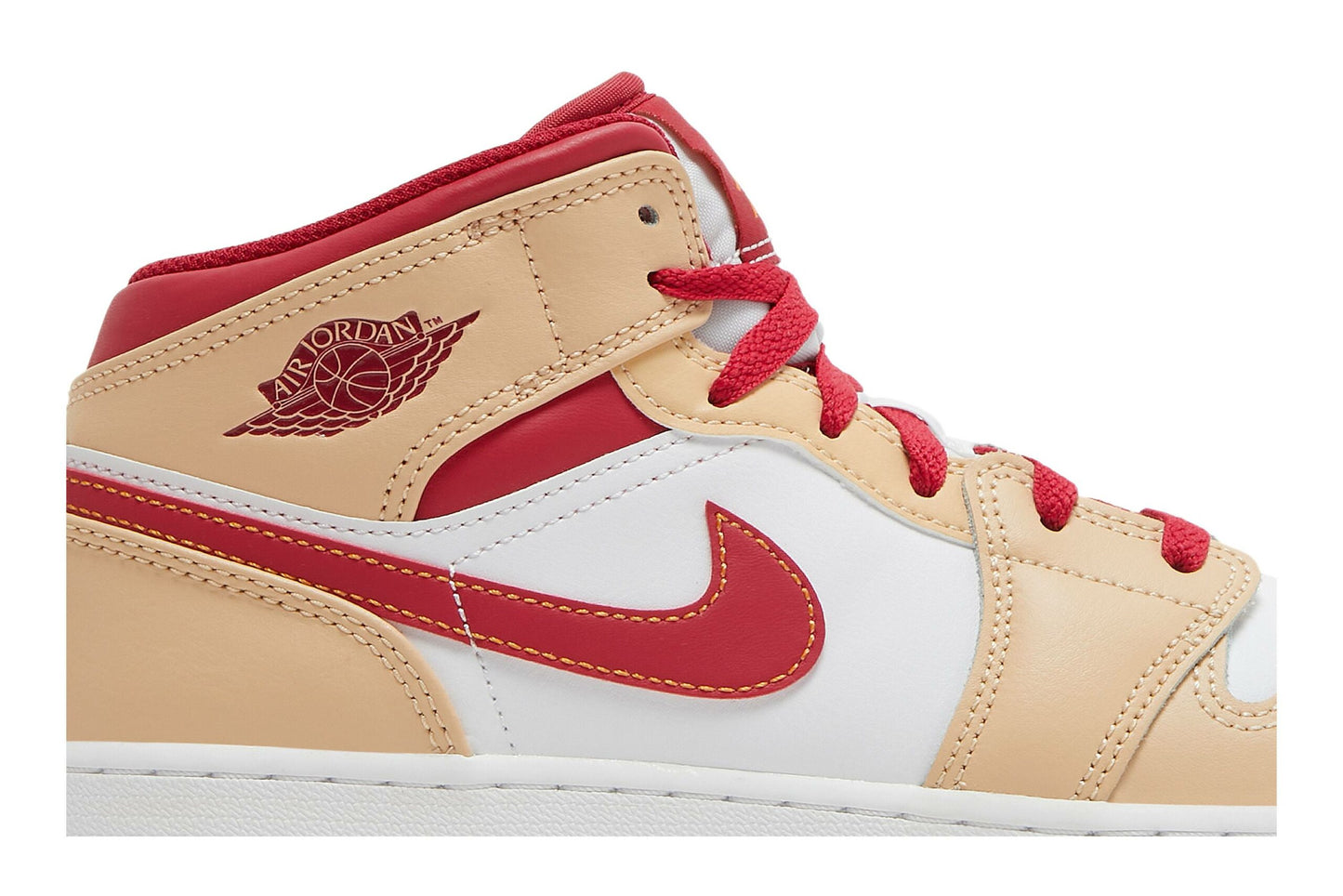 ( Grade School ) Air Jordan 1 Mid ‘Beige Red’ 554725-201