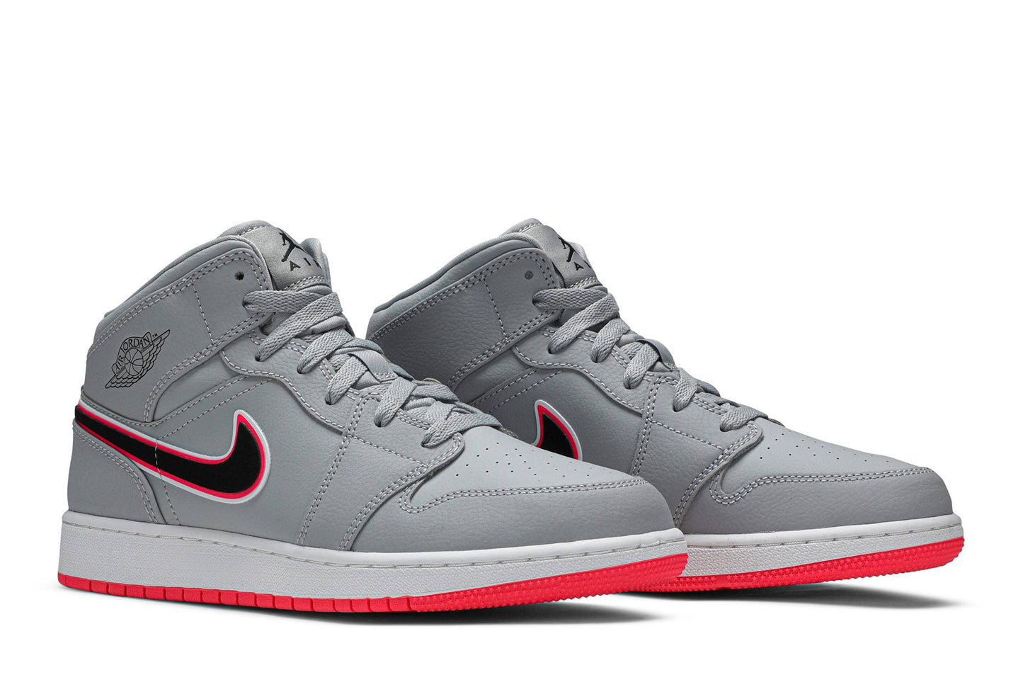 ( Grade School ) Air Jordan 1 Mid 'Wolf Grey Pink' 555112-060