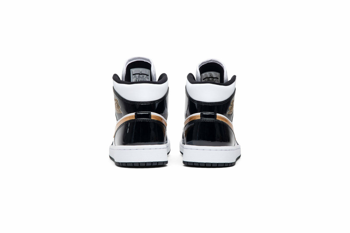 Air Jordan 1 Mid Patent Black Gold 852542-007