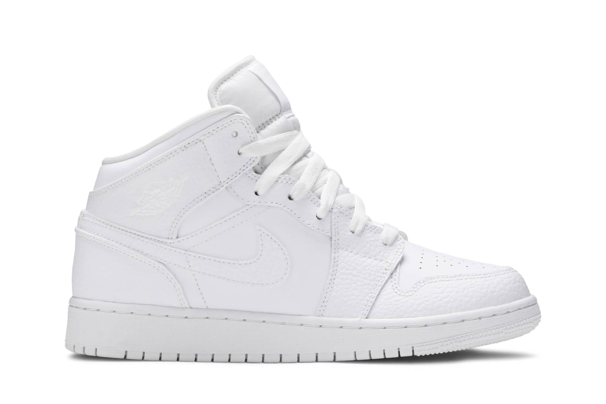( Grade School ) Air Jordan 1 Mid ‘Triple White’ 554725-130