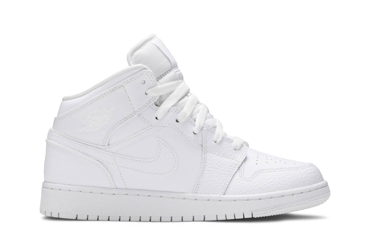 ( Grade School ) Air Jordan 1 Mid 'Triple White' 554725-130