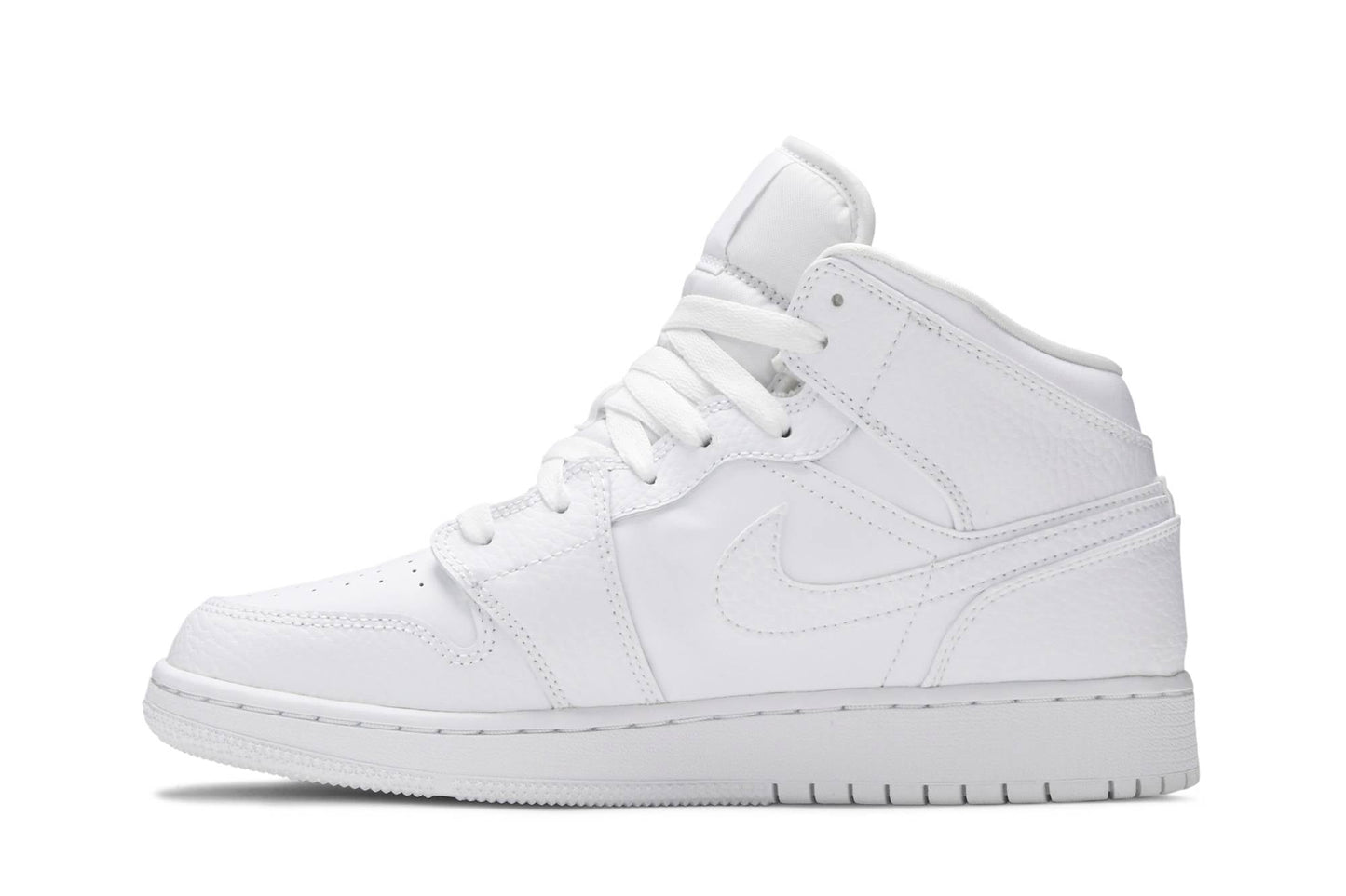 ( Grade School ) Air Jordan 1 Mid ‘Triple White’ 554725-130