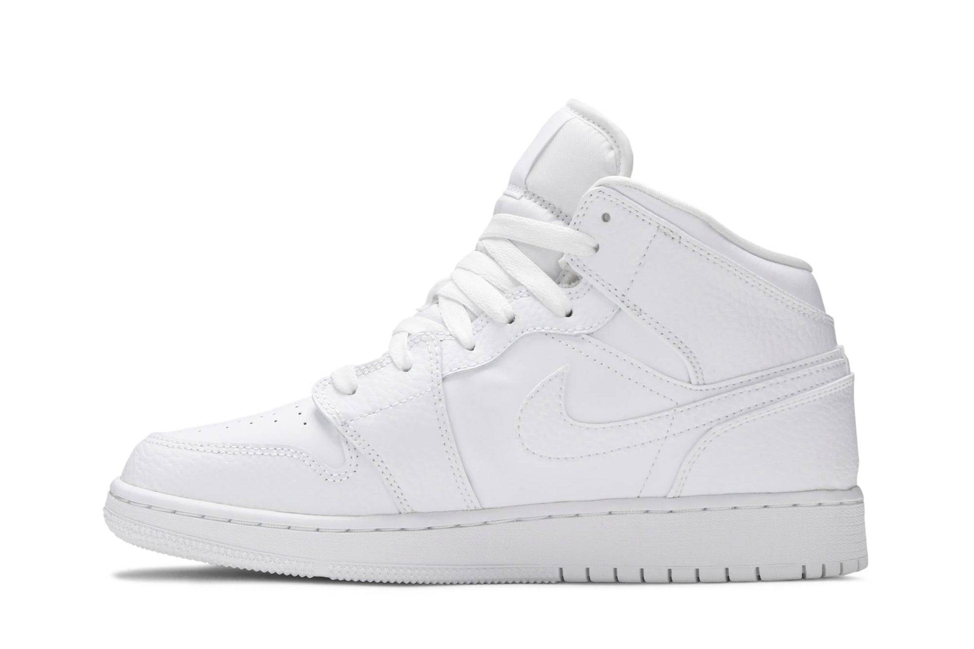 ( Grade School ) Air Jordan 1 Mid ‘Triple White’ 554725-130
