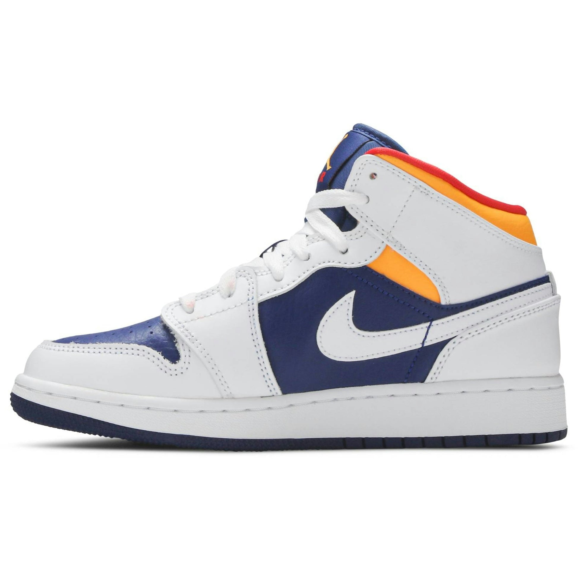 ( Grade School ) Air Jordan 1 Mid ‘White Deep Royal Blue’ 554725-131