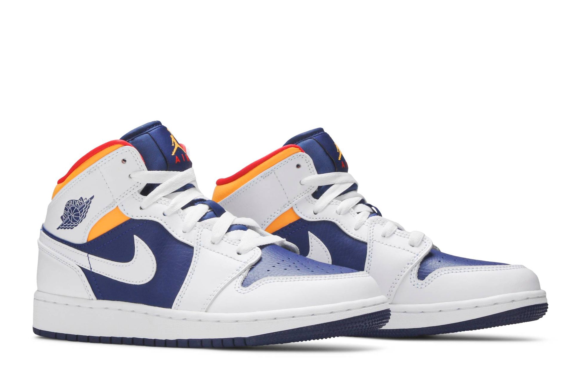 ( Grade School ) Air Jordan 1 Mid ‘White Deep Royal Blue’ 554725-131