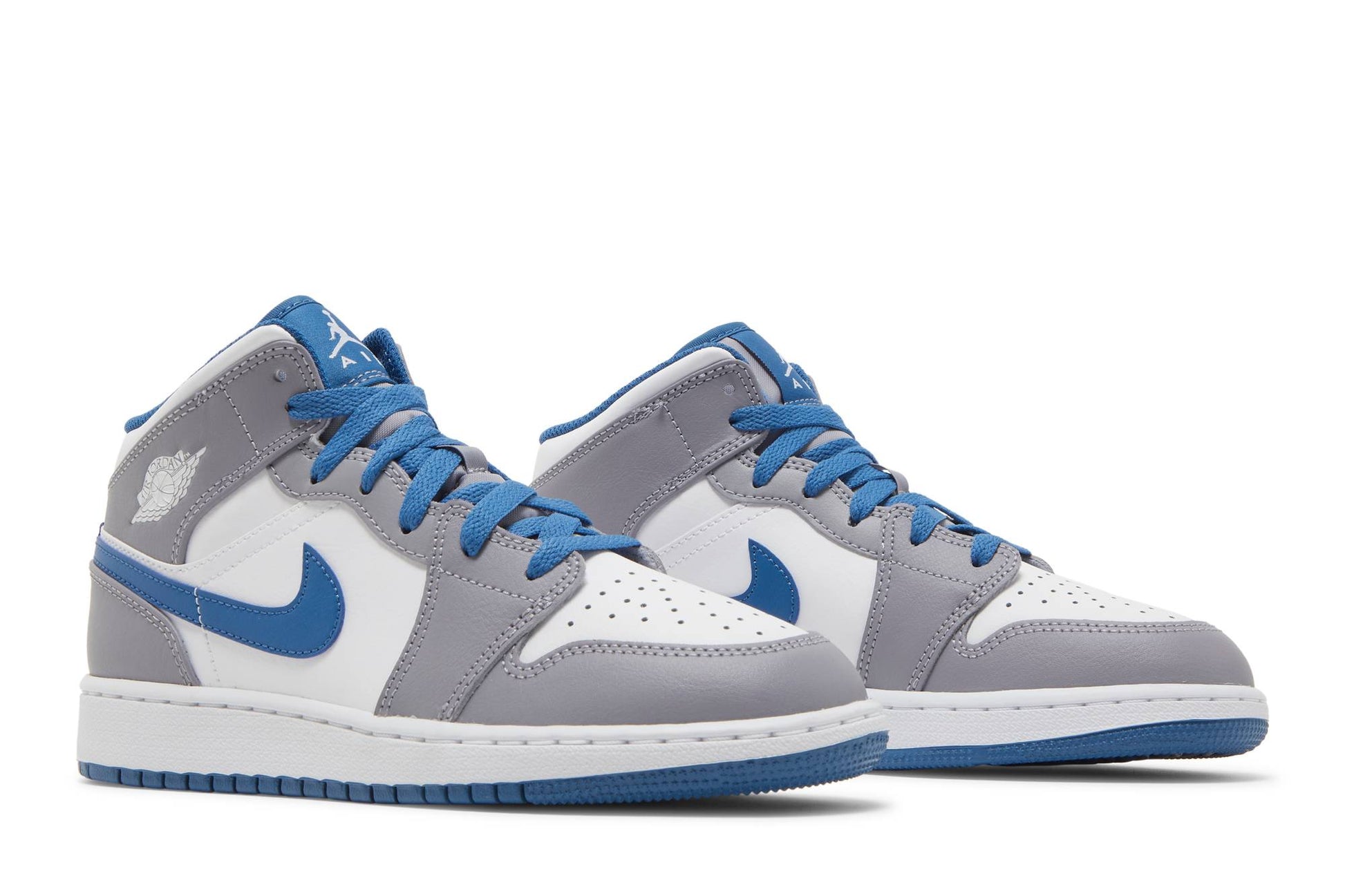 ( Grade School ) Air Jordan 1 Mid ‘Cement True Blue’ DQ8423-014