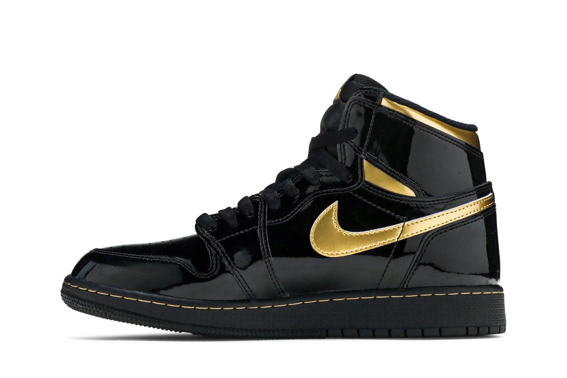 ( Grade School ) Air Jordan 1 Retro High OG ‘Black Metallic Gold’ 575441-032