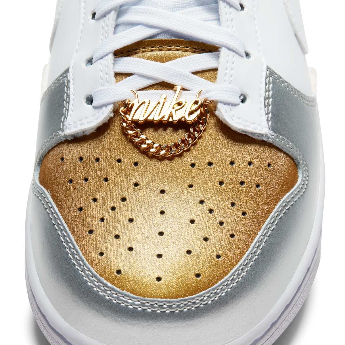 ( Women ) Nike Dunk Low SE 'White Metallic Gold Silver' DH4403-700