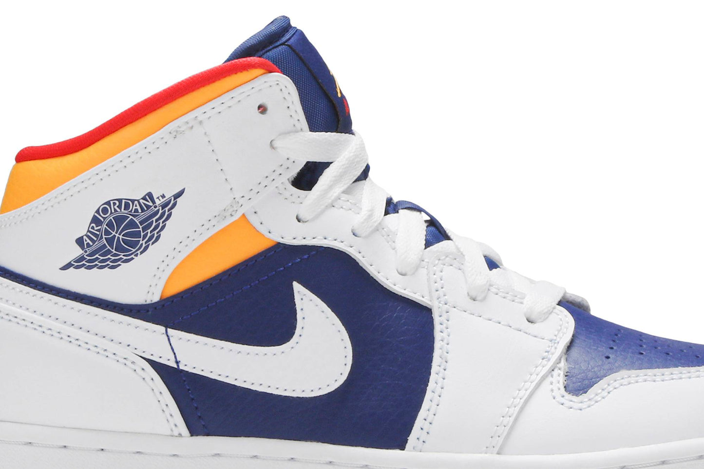 ( Grade School ) Air Jordan 1 Mid ‘White Deep Royal Blue’ 554725-131