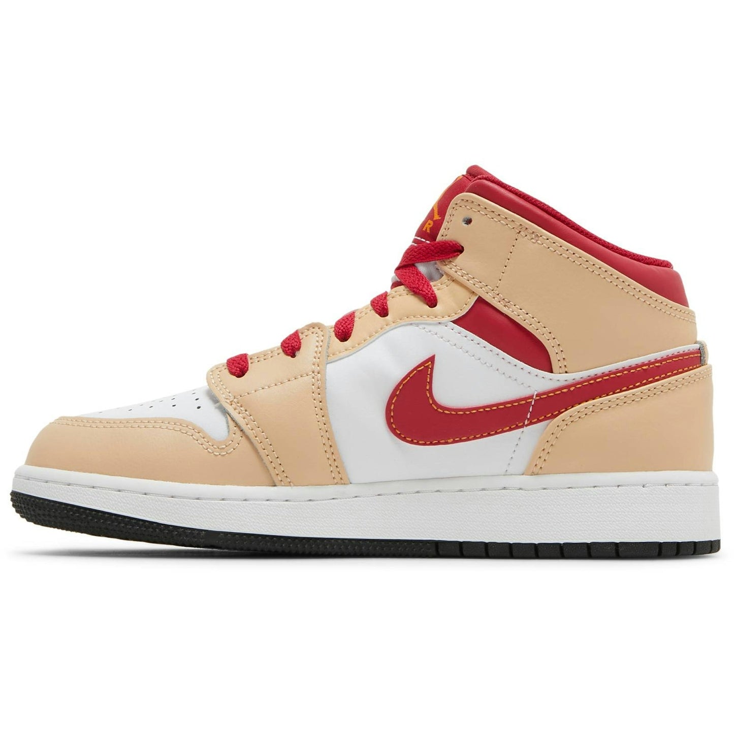 ( Grade School ) Air Jordan 1 Mid ‘Beige Red’ 554725-201