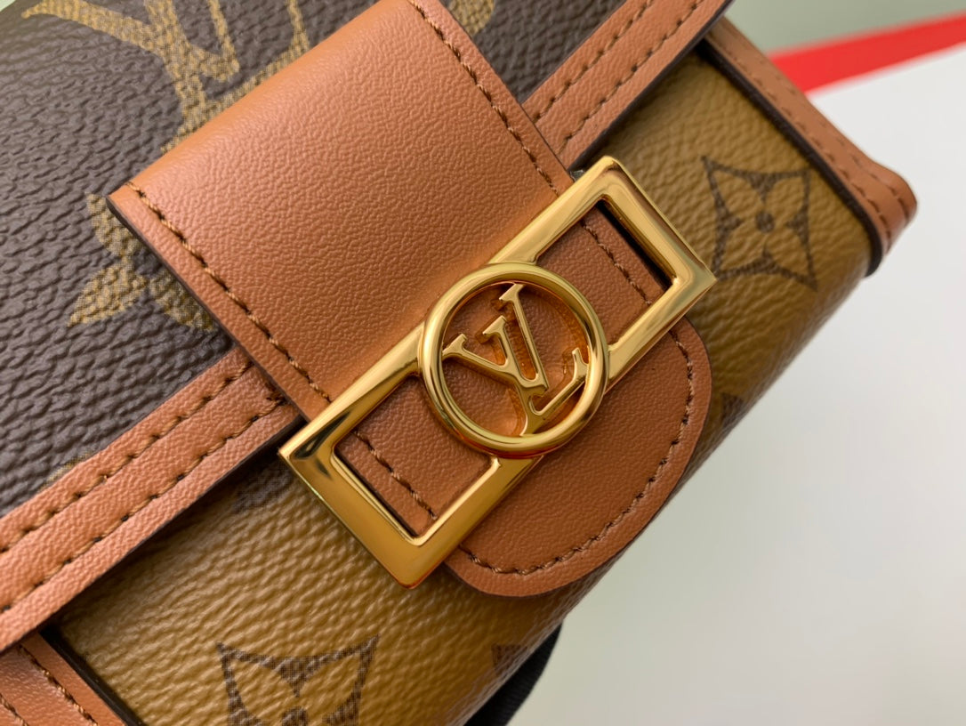 Louis Vuitton Classic Brown Monogram Canvas Compact Wallet with Clasp