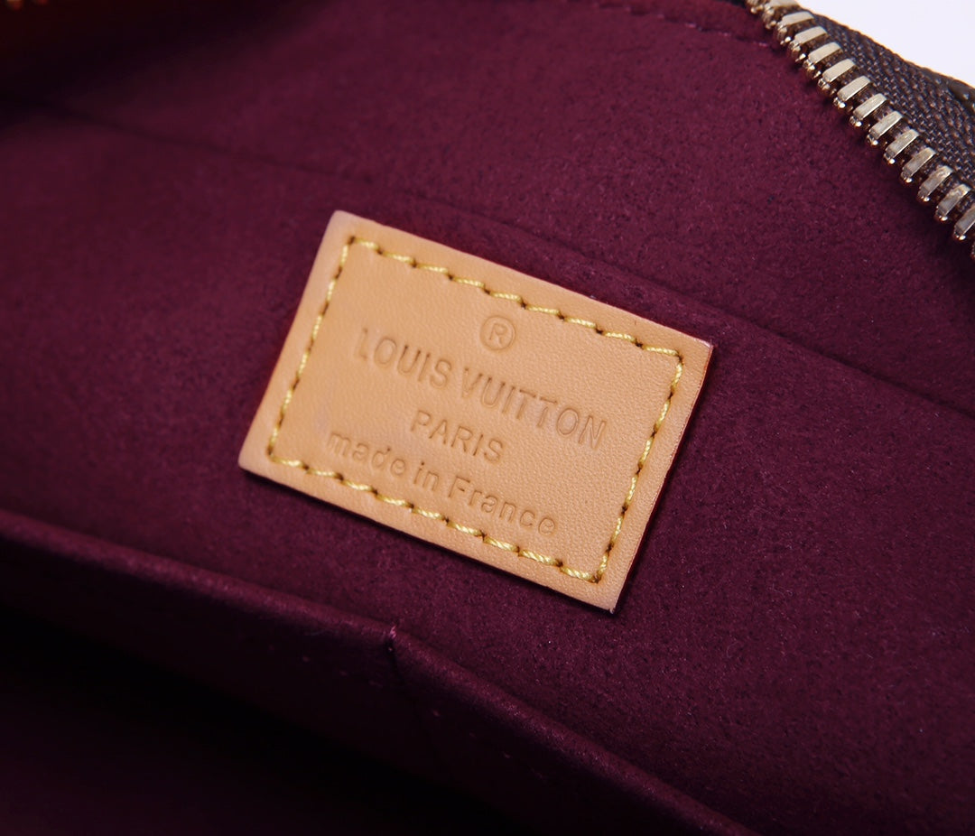 Louis Vuitton Brown Monogram Canvas Shoulder Bag with Gold Chain Strap
