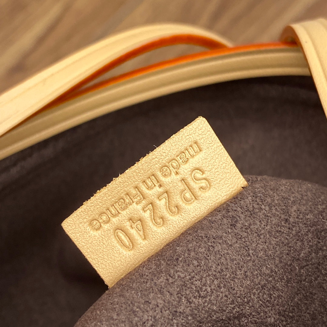 Louis Vuitton Classic Monogram Mini Bucket Bag with Leather Crossbody Strap