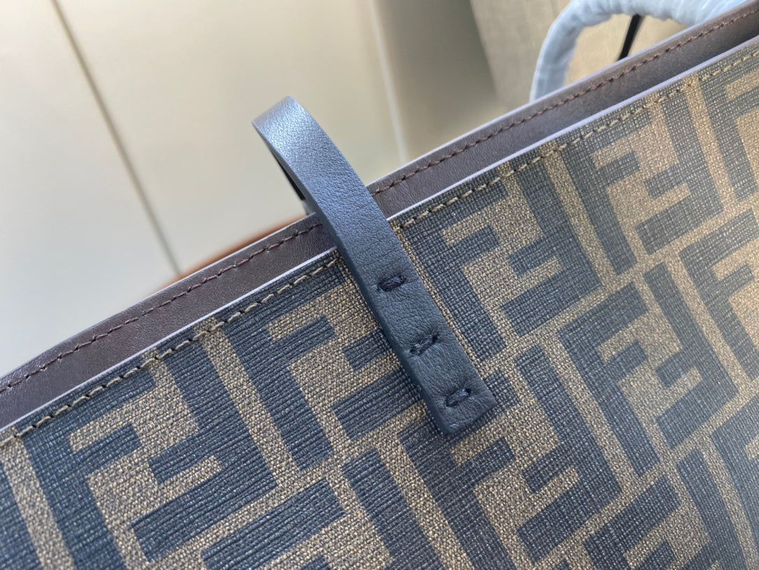 Fendi Zucca Monogram Canvas Tote Bag - Tobacco Brown