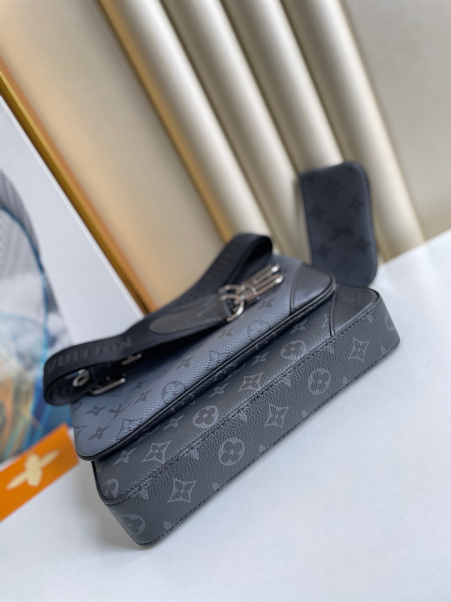 Louis Vuitton Men's Black and Grey Monogram 3-in-1 Crossbody Messenger Bag