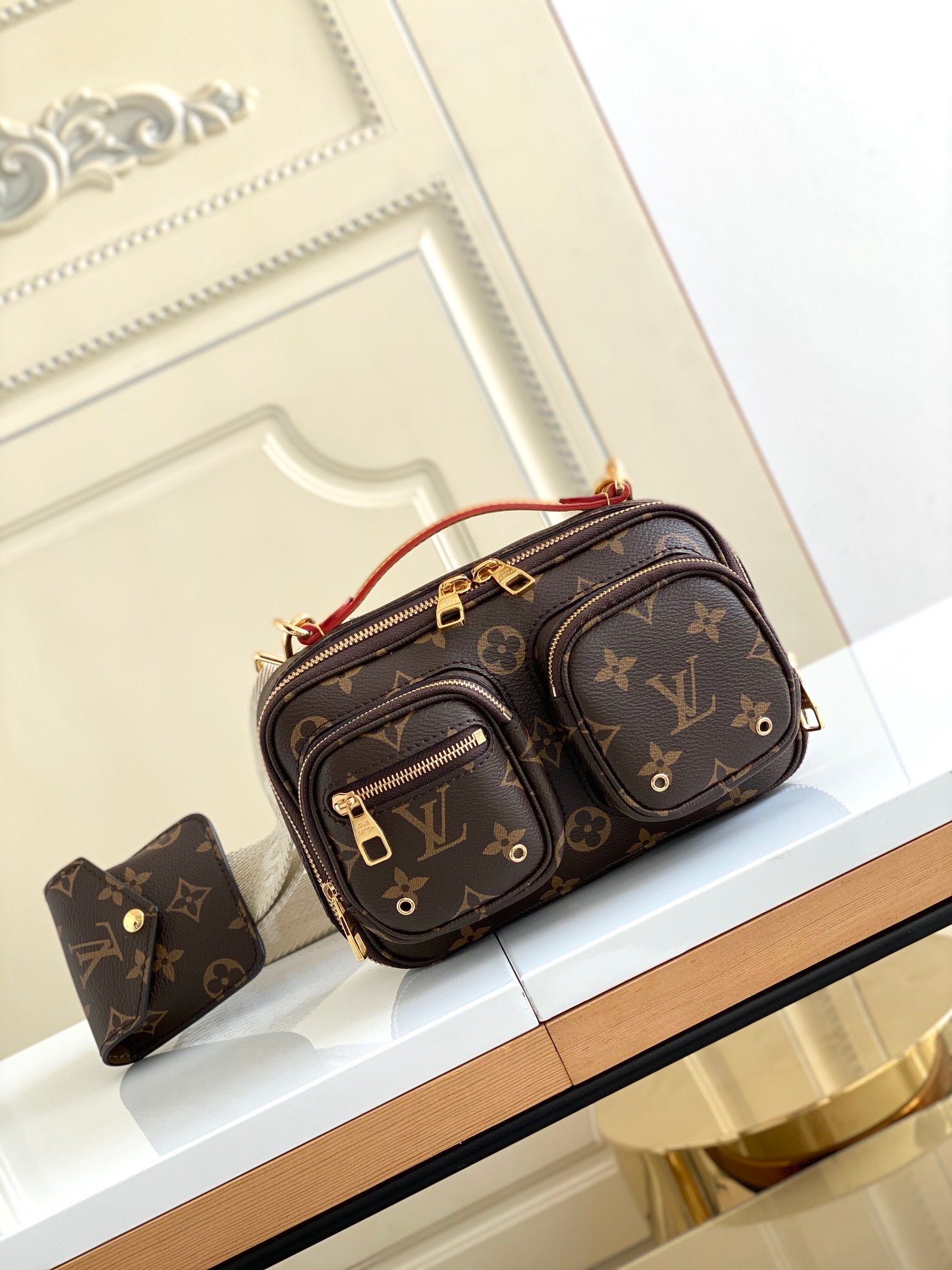 Louis Vuitton Brown Monogram Multi Pocket Crossbody Bag with Coin Pouch