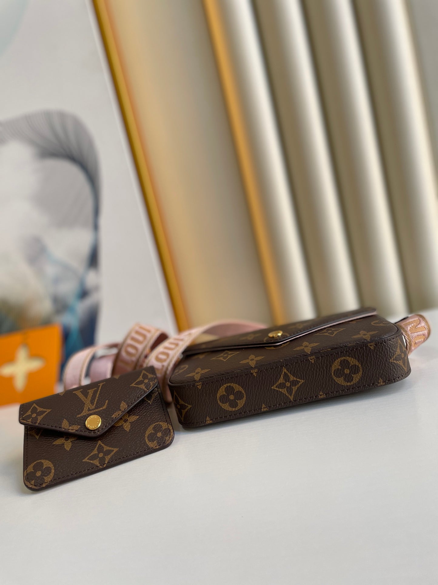 Louis Vuitton Felicie Strap &amp; Go Monogram Canvas Shoulder Bag