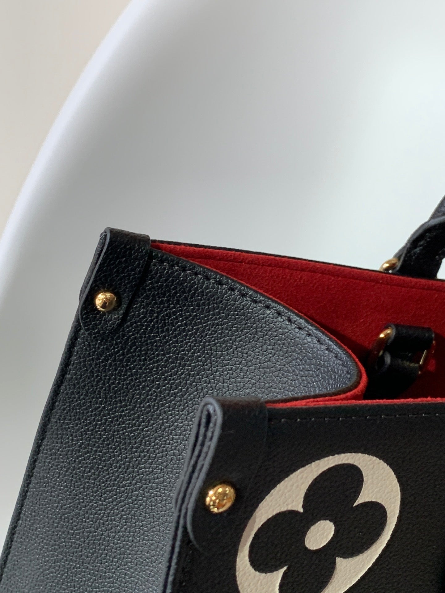 Louis Vuitton Luxury Black Leather Monogram Pattern Shoulder Tote Bag