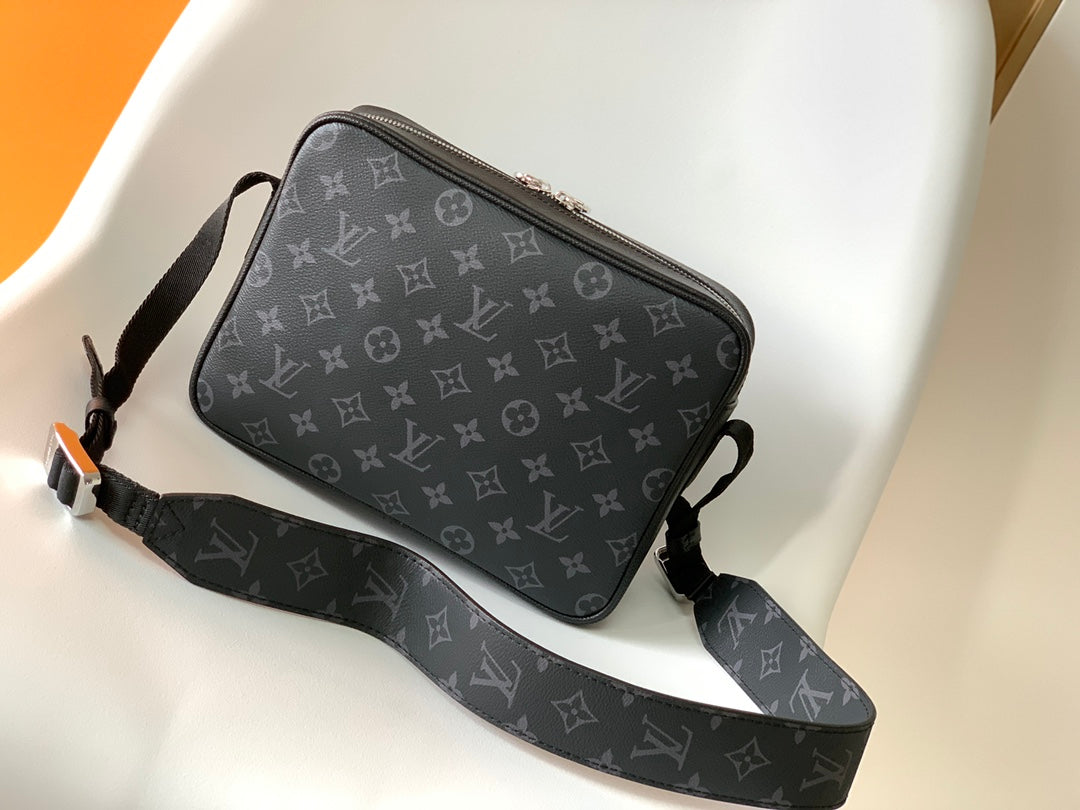 Louis Vuitton Outdoor Messenger Bag - Monogram Eclipse Canvas &amp; Black Taiga Leather