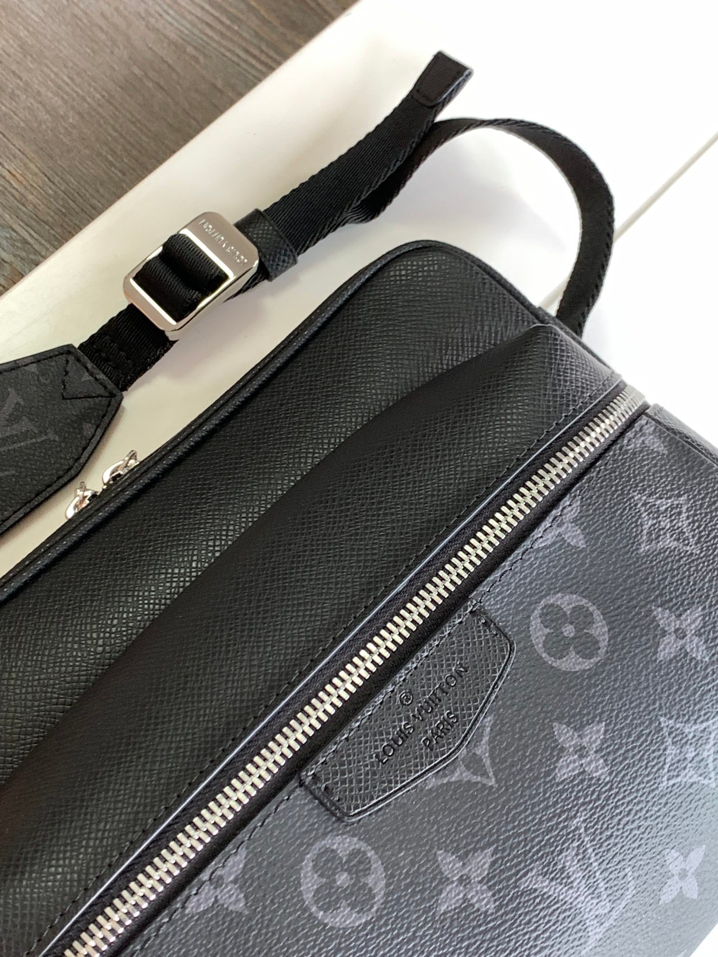 Louis Vuitton Luxury Black Monogram Canvas Crossbody Messenger Bag for Men