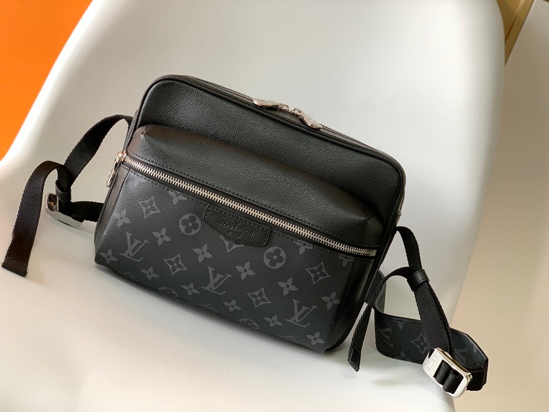 Louis Vuitton Outdoor Messenger Bag - Monogram Eclipse Canvas &amp; Black Taiga Leather