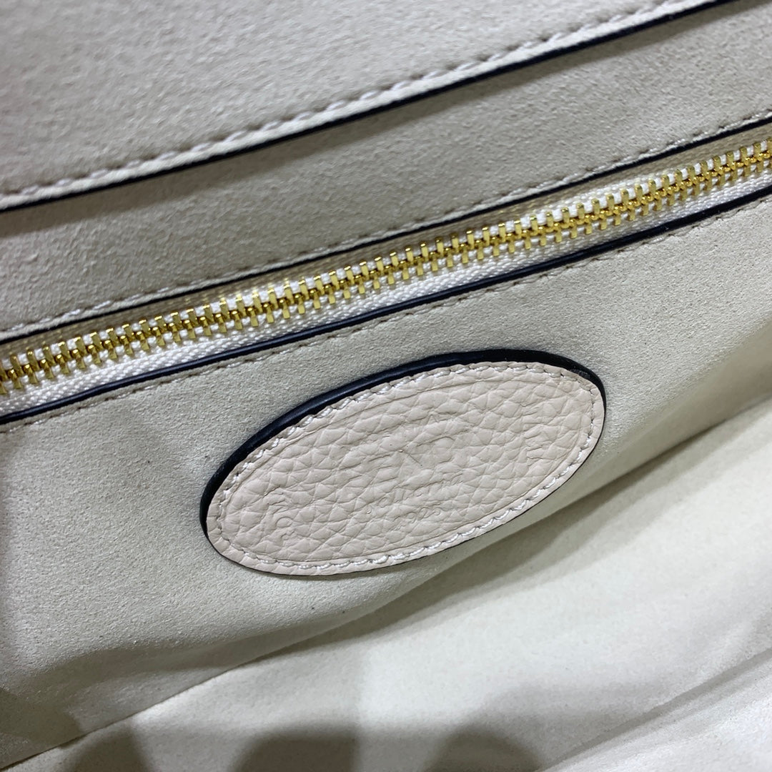 Fendi Baguette Beige Leather Shoulder Bag with Stud Detailing