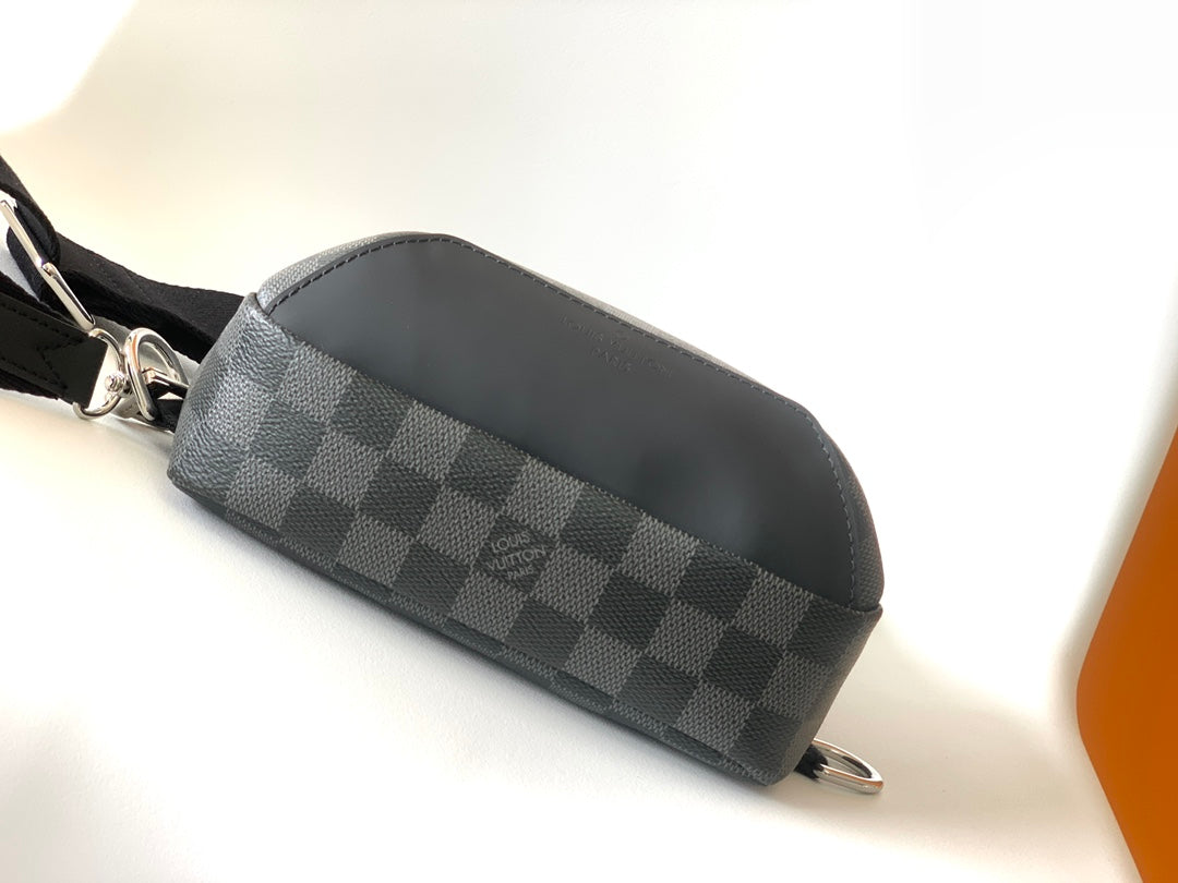 Louis Vuitton Grey Checkerboard Crossbody Sling Bag Men's Travel Chest Pack