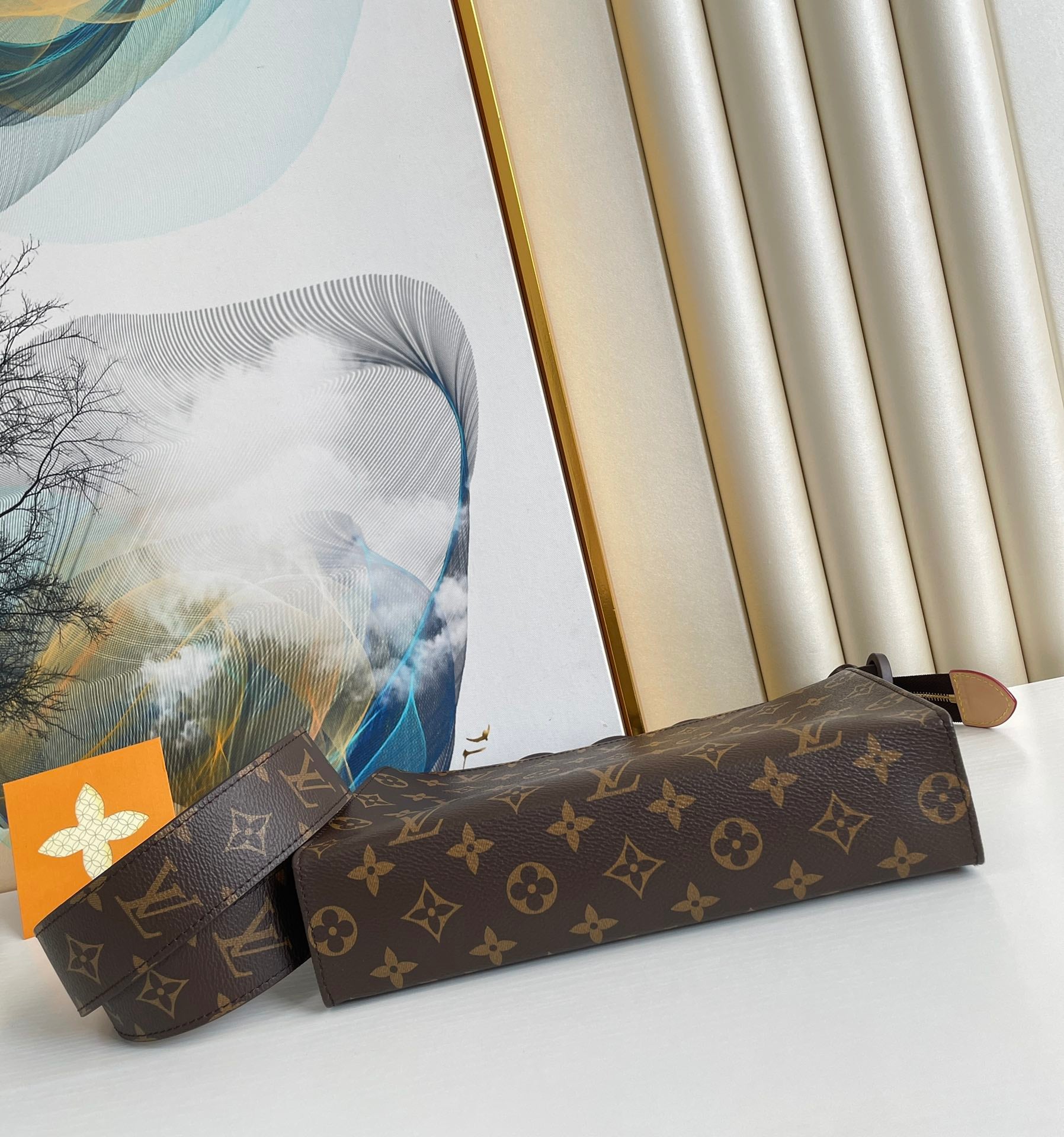 Louis Vuitton Vintage Brown Monogram Envelope Shoulder Bag with Chain Strap