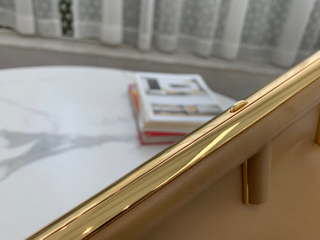 Fendi First Medium Tan Nappa Leather Clutch Bag