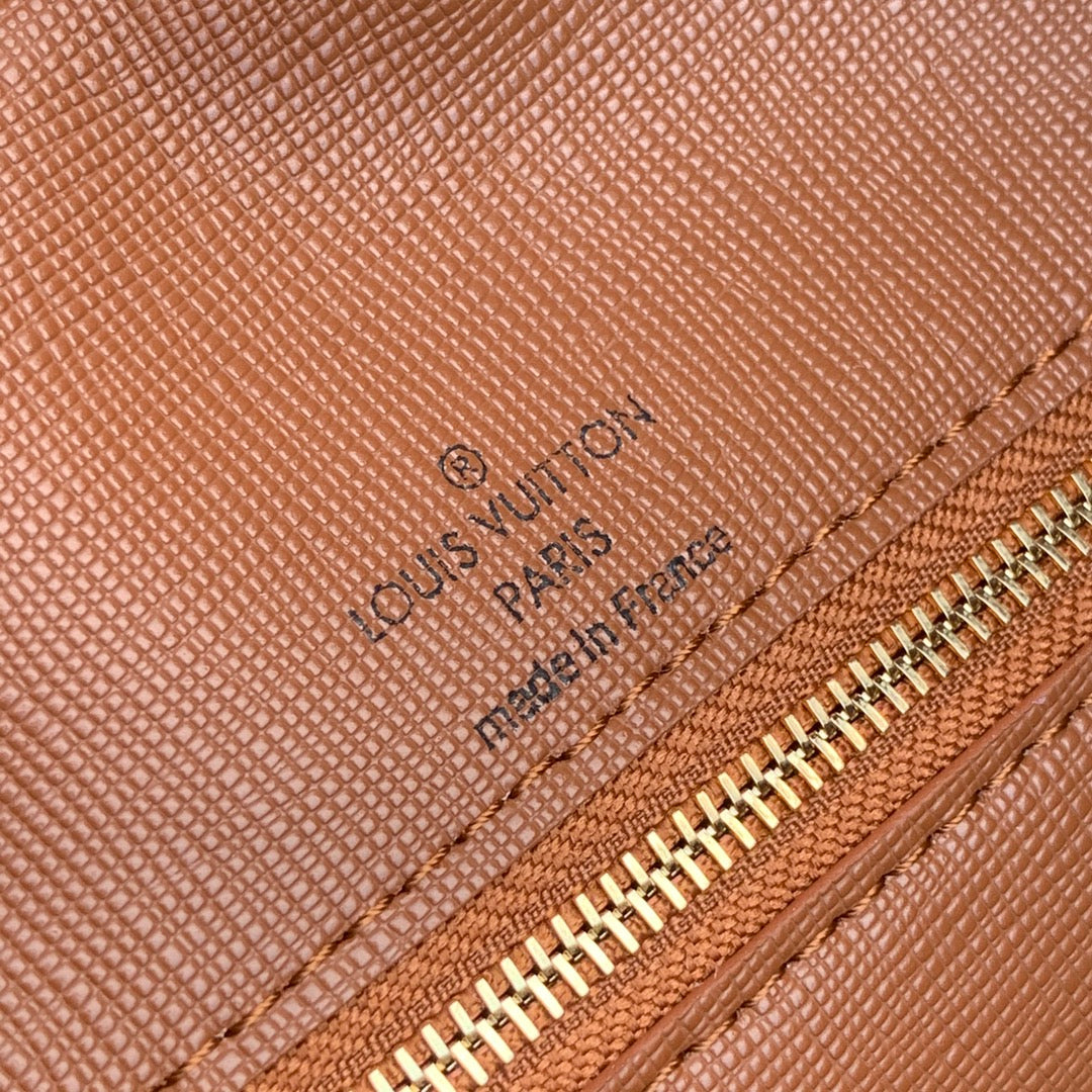 Louis Vuitton Vintage Brown Monogram Hobo Shoulder Bag with Leather Trim