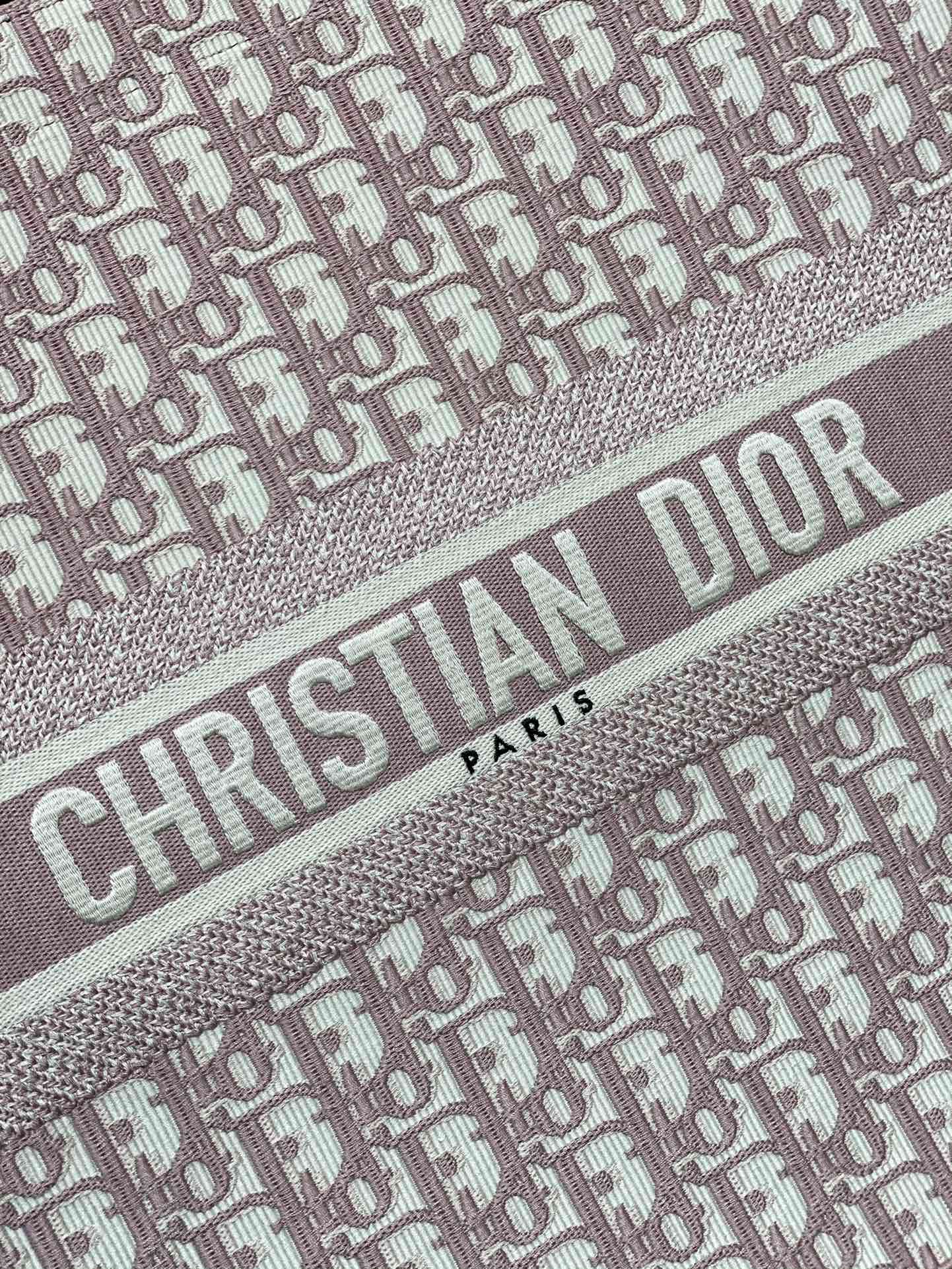 Dior Dusty Pink Monogram Embroidered Canvas Tote Bag for Women