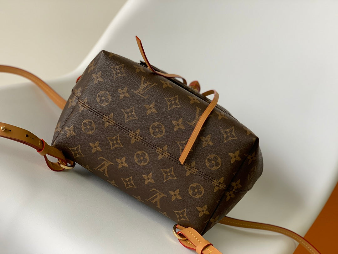Louis Vuitton Classic Brown Monogram Mini Backpack with Leather Trim
