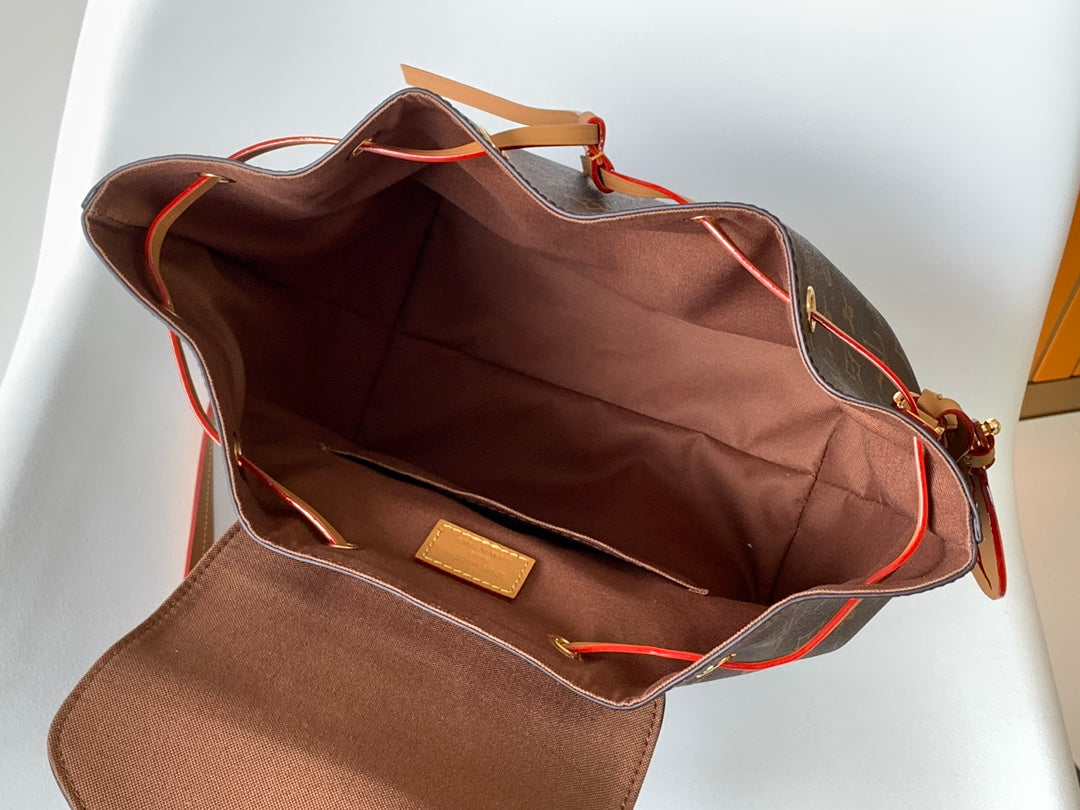 Louis Vuitton Classic Brown Monogram Mini Backpack with Leather Trim