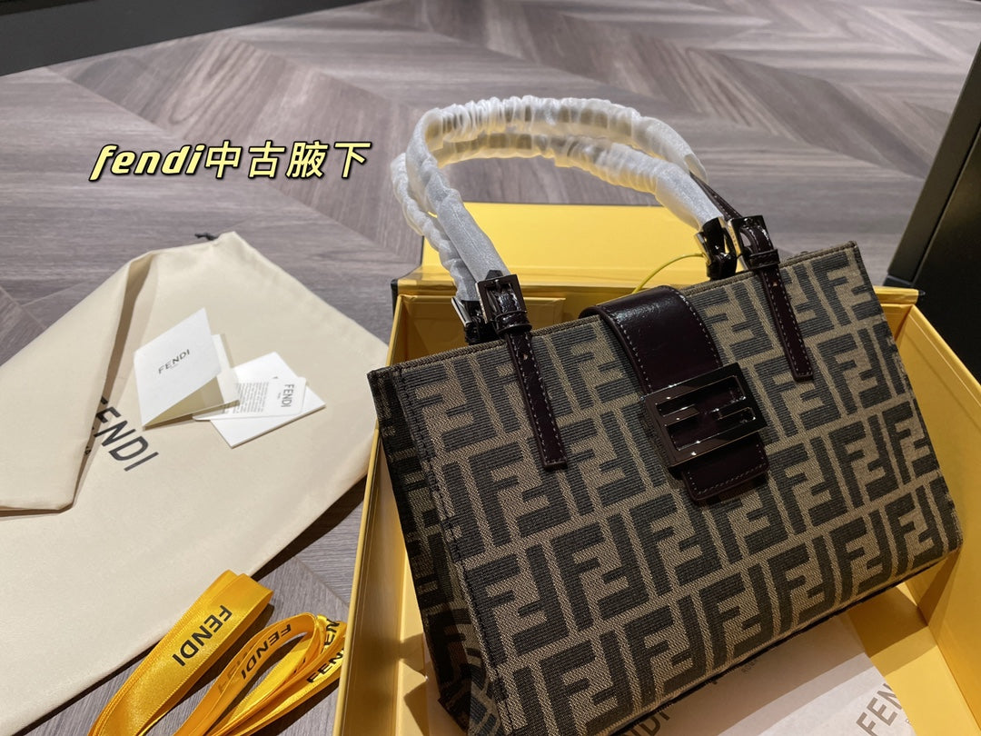 Fendi Vintage Zucca Monogram Canvas Underarm Baguette Bag