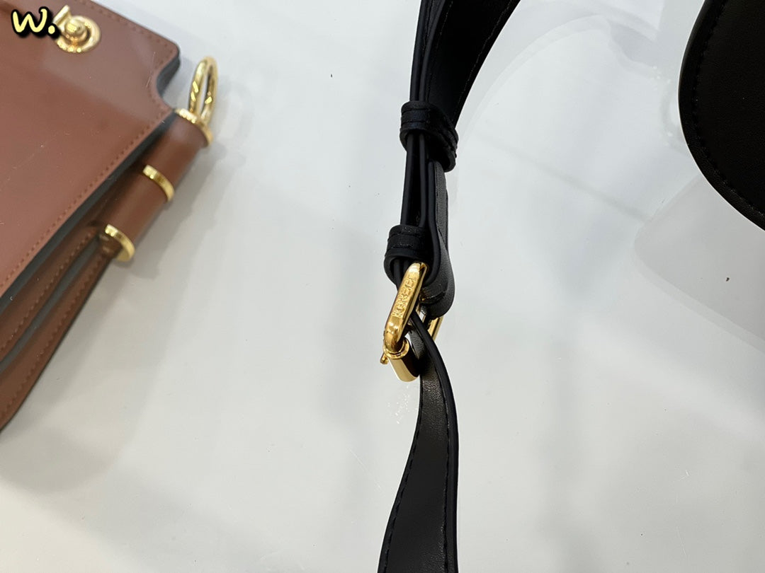 Fendi Touch Black Leather Shoulder Bag with Gold-Tone FF Logo